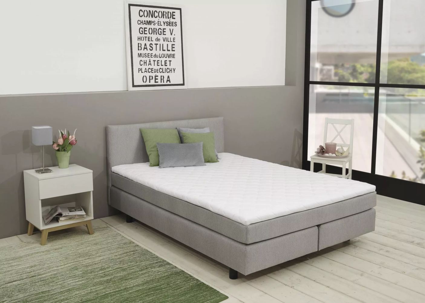 Sun Garden Boxspringbett 120x200 cm grau Bild 1