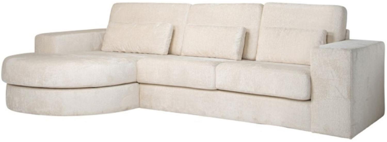 Casa Padrino Luxus Ecksofa Creme 300 x 160 x H. 89 cm - Wohnzimmer Sofa mit Kissen - Wohnzimmer Möbel - Wohnzimmer Einrichtung - Luxus Möbel - Luxus Einrichtung Bild 1