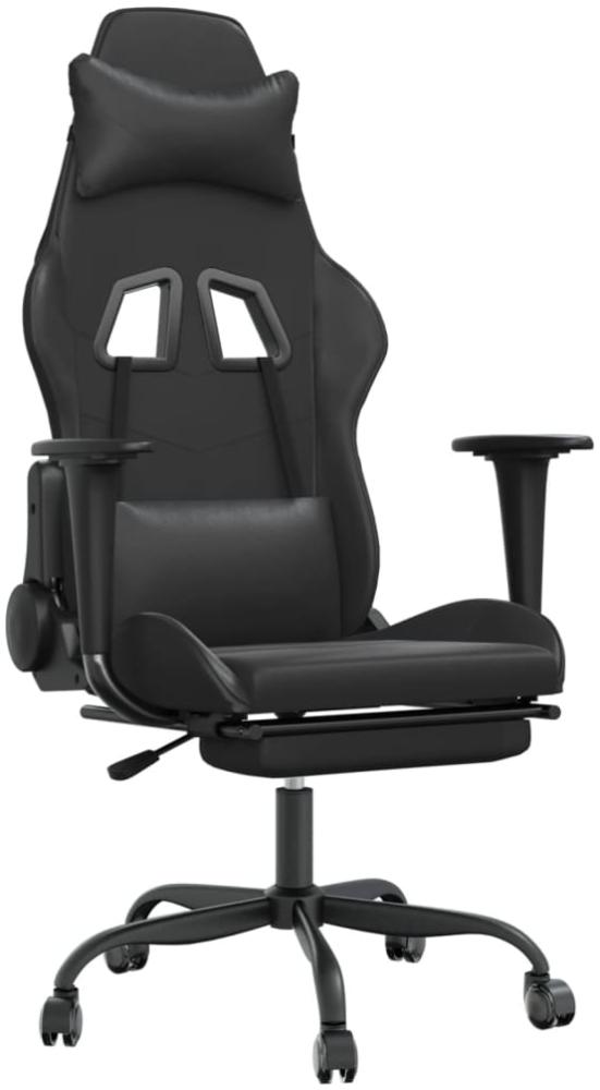vidaXL Gaming-Stuhl mit Fußstütze Schwarz Kunstleder 3143661 Bild 1