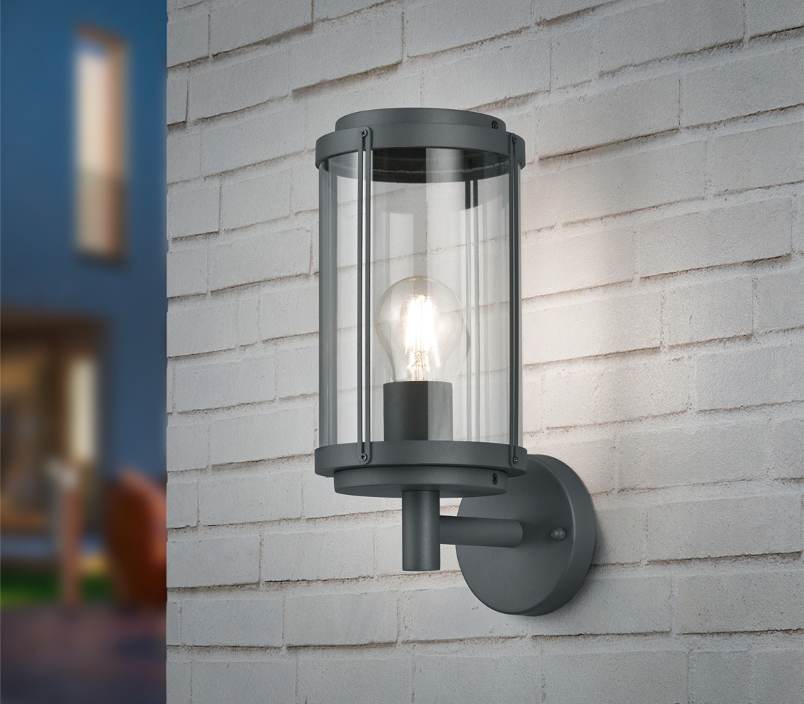 Wandleuchte, anthrazit, Alu Druckguss, H 32 cm, TANARO Bild 1