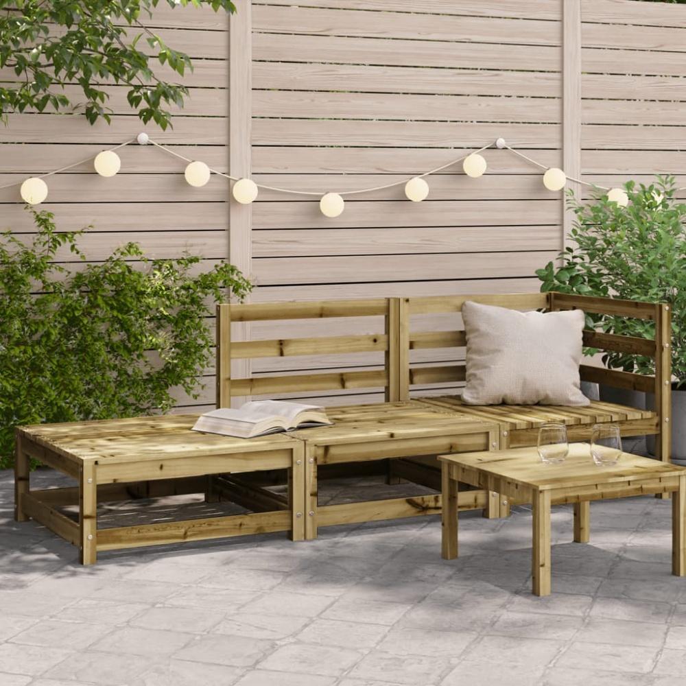 vidaXL Gartensofa mit Hocker 2-Sitzer Kiefernholz Imprägniert 837976 Bild 1