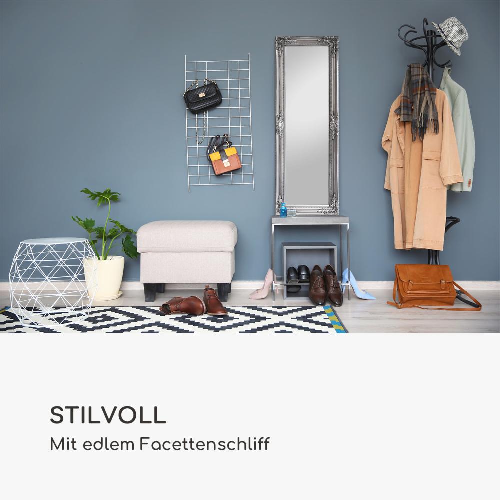 Ashford Standspiegel Massivholzrahmen rechteckig 130x45 cm Silber Bild 1