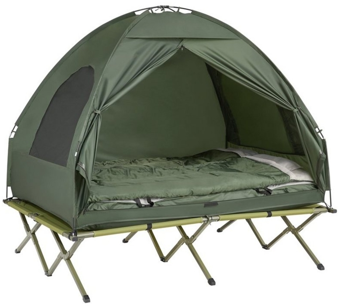 SoBuy Feldbett OGS32 Campingzelt 4in1-Zelt mit Campingliege Schlafsack Luftmatratze Bild 1