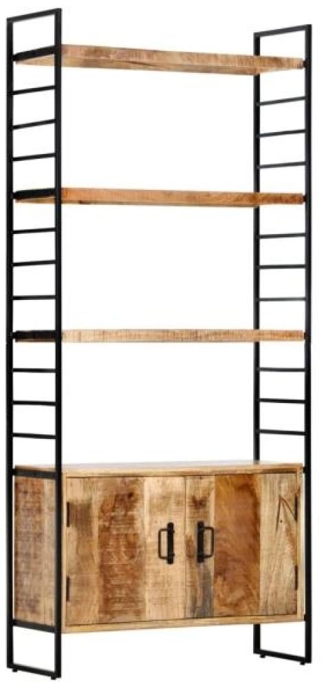 vidaXL Bücherregal 4 Ebenen 80x30x180 cm Raues Mangoholz 284422 Bild 1