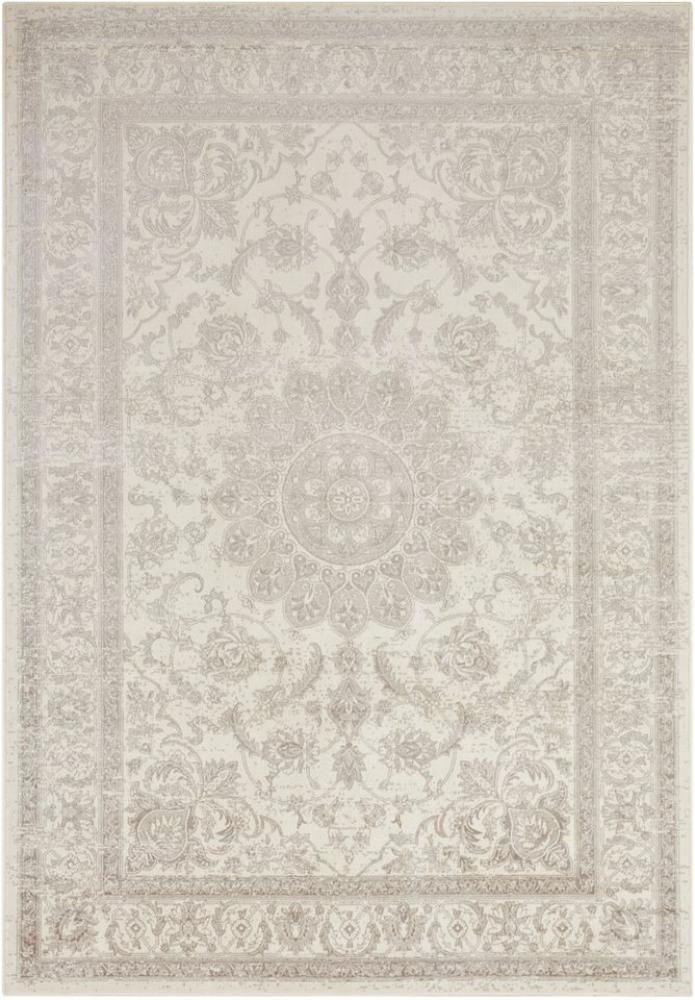 Orientalischer Samt Teppich Täbris - 160x230x0,3cm - creme, antrazit Bild 1