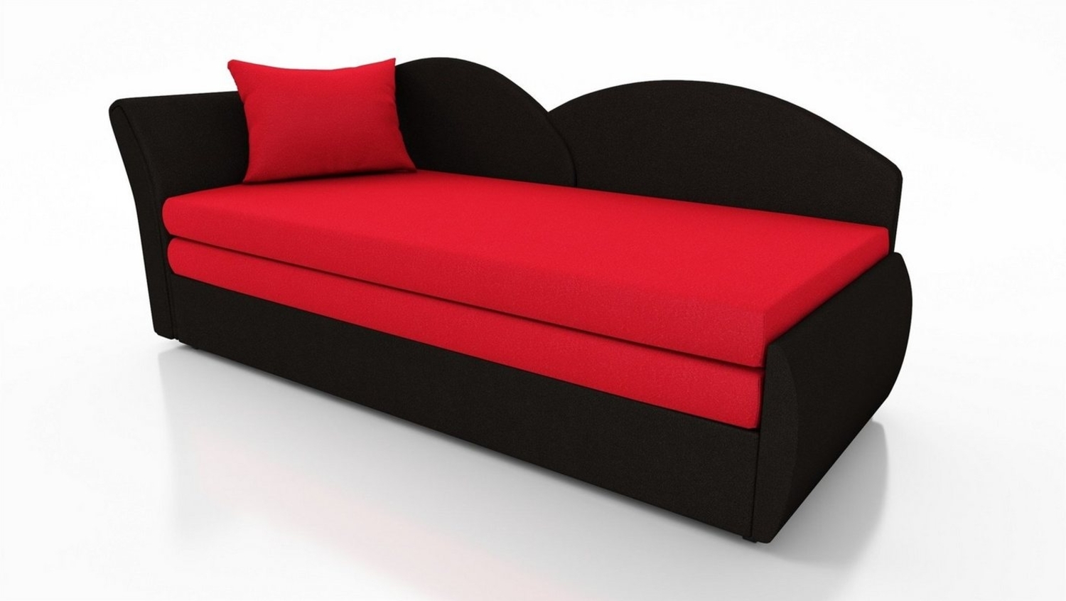 Sofa Schlafsofa inklusive Bettkasten ALINA / R- Stoff Alova Schwarz / Rot Bild 1