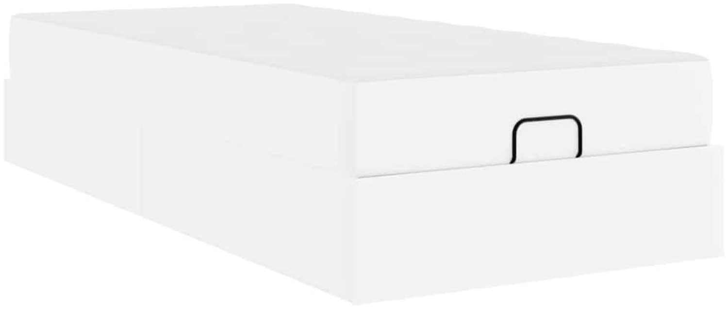 vidaXL Bettgestell mit Matratze Reinweiß 100 x 200 cm Kunstleder 3399414 Bild 1