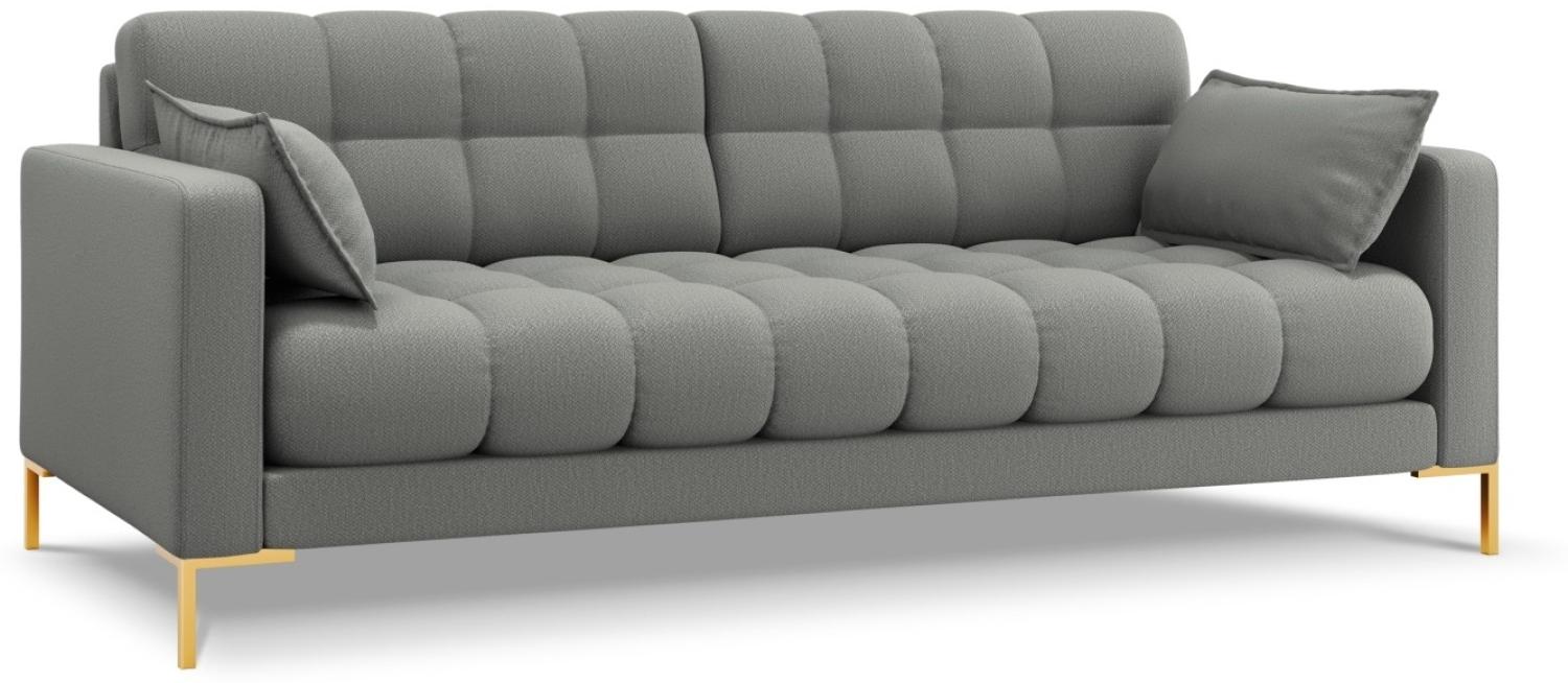 Micadoni 3-Sitzer Sofa Mamaia | Bezug Grey | Beinfarbe Gold Metal Bild 1