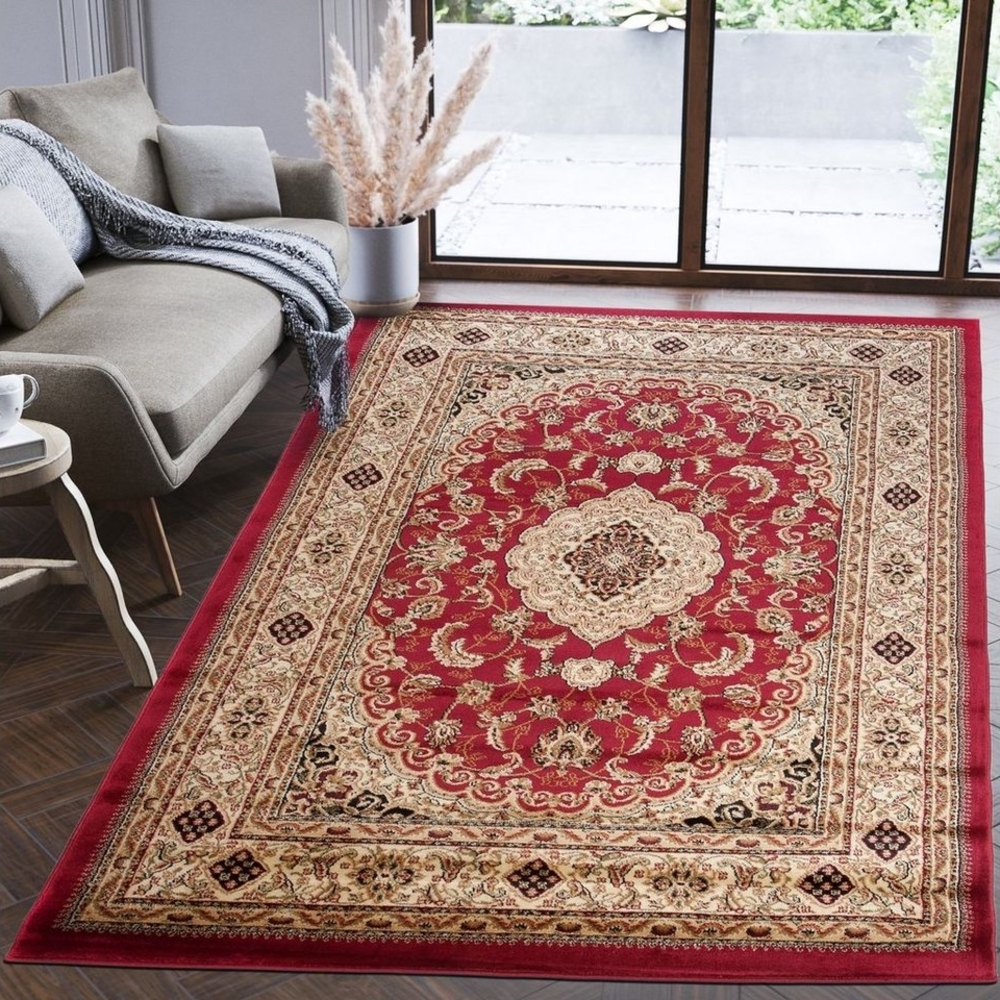 Mazovia Orientteppich Oriente Teppich - Traditioneller Teppich Orient Rot Beige, 60x100 cm, Geeignet für Fußbodenheizung, Pflegeleicht, Wohnzimmerteppich Bild 1