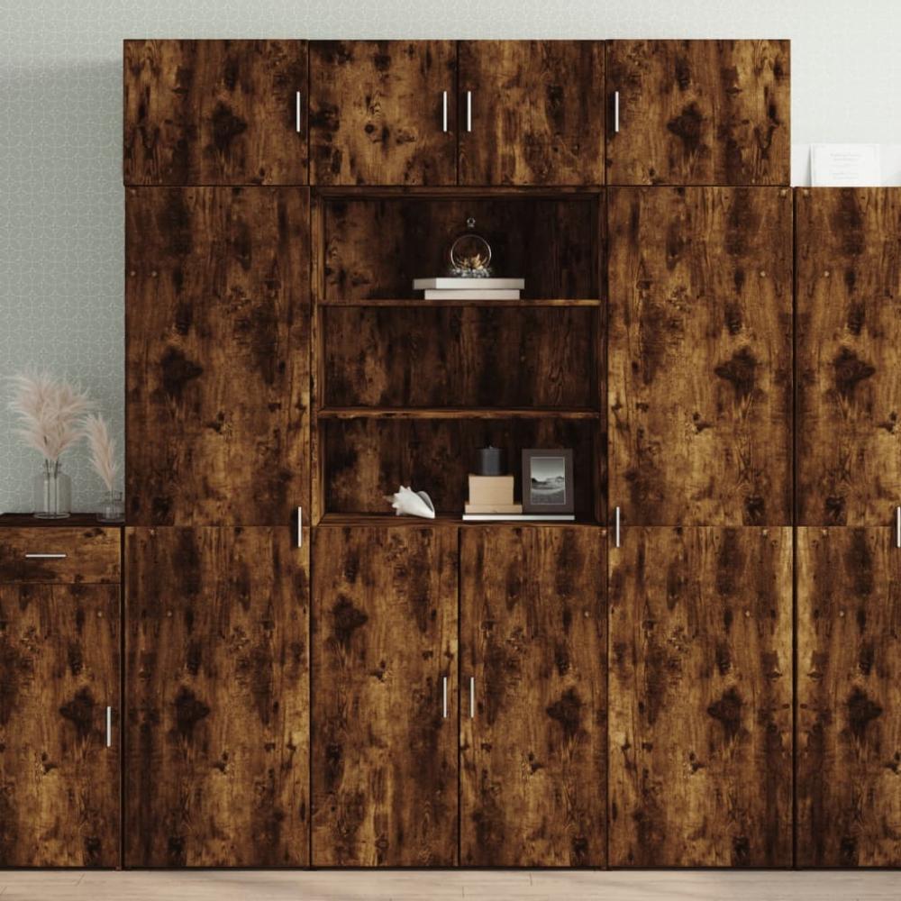 vidaXL Highboard Räuchereiche 80x42,5x185 cm Holzwerkstoff 3281382 Bild 1