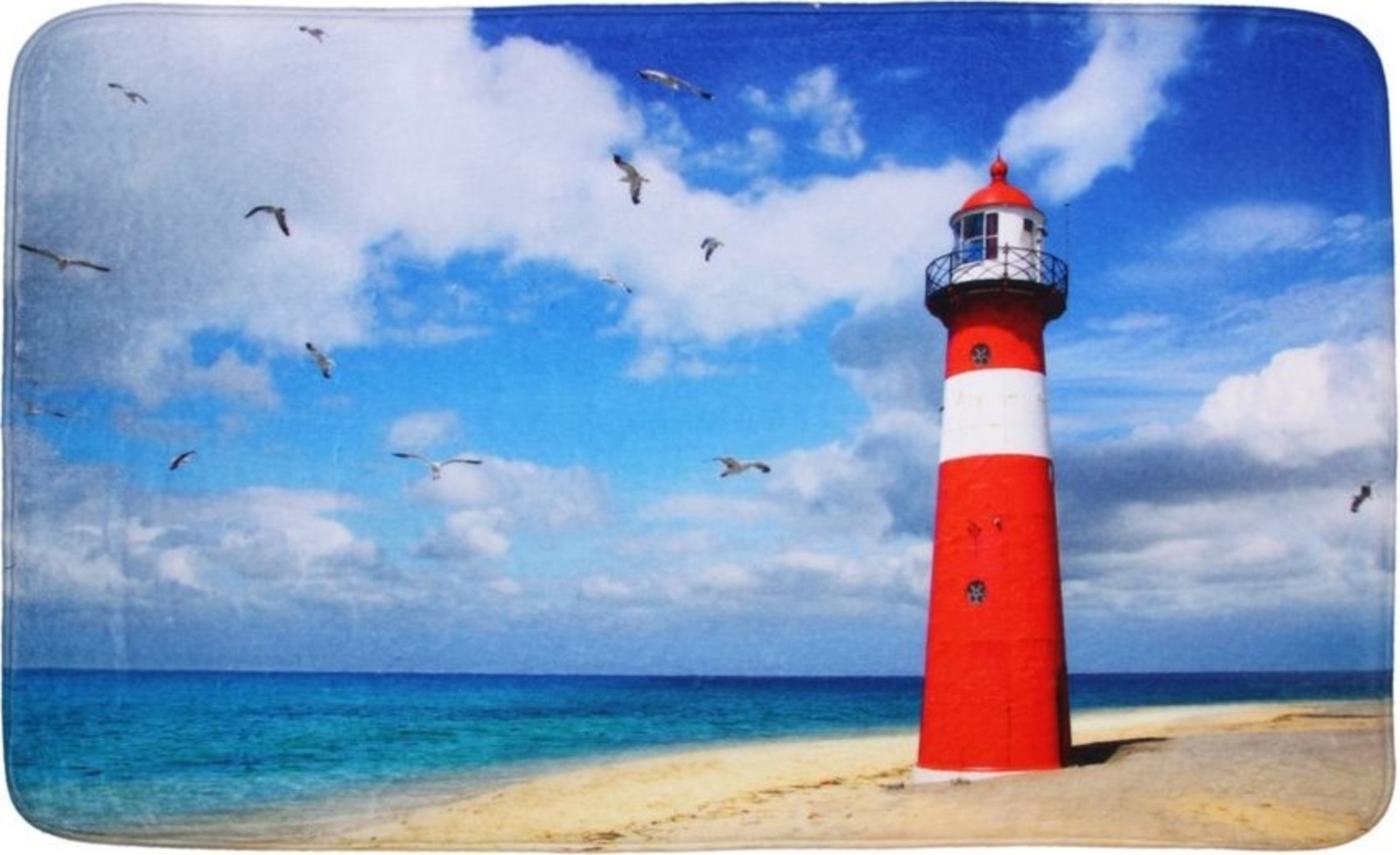 Sanilo Badematte Leuchtturm, rutschhemmend, waschbar, schnelltrocknend, Polyester, rechteckig, sehr weich, hochwertig & modern, 50 x 80 cm oder 70 x 110 cm Bild 1