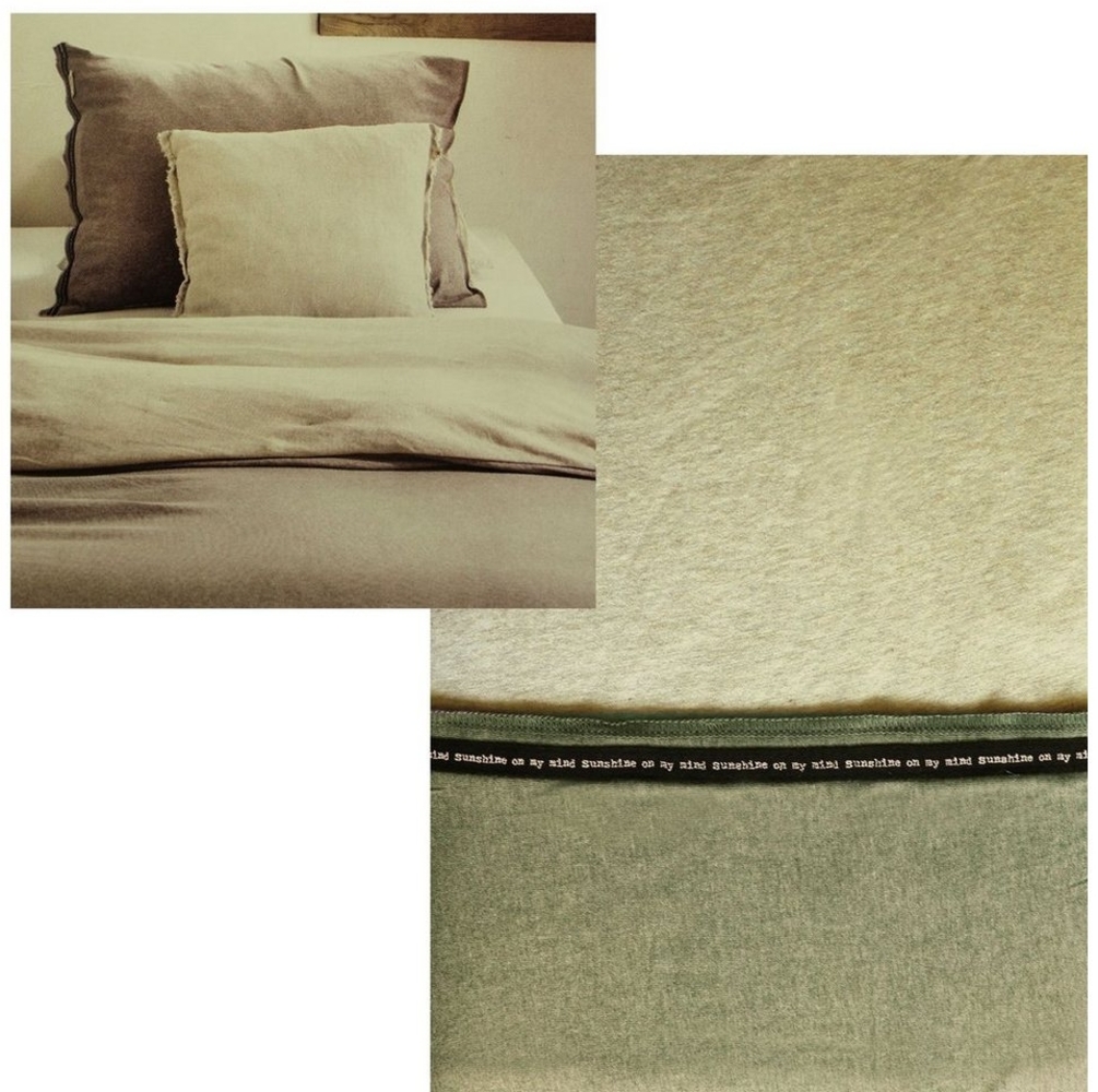 KH-Haushaltshandel Bettwäsche Winter Wende Bettwäsche 135 x 200 + 80x80 cm, cremebeige, Flanell, taupe, uni/einfarbig 100% Baumwolle Bild 1