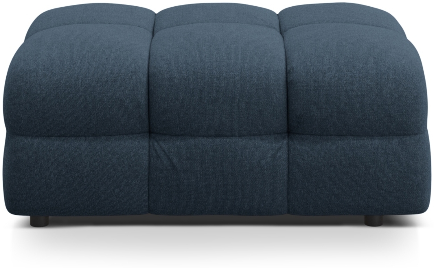 Micadoni Hocker Kendal 1-Sitzer Strukturierter Stoff Marineblau Buchenholz schwarz Bild 1