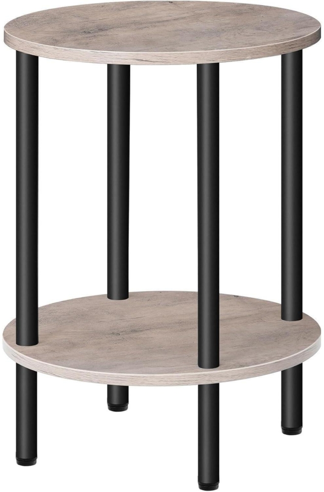 Runder Beistelltisch mit 2 Ablagen Industriestil für Wohn- und Schlafzimmer Bild 1