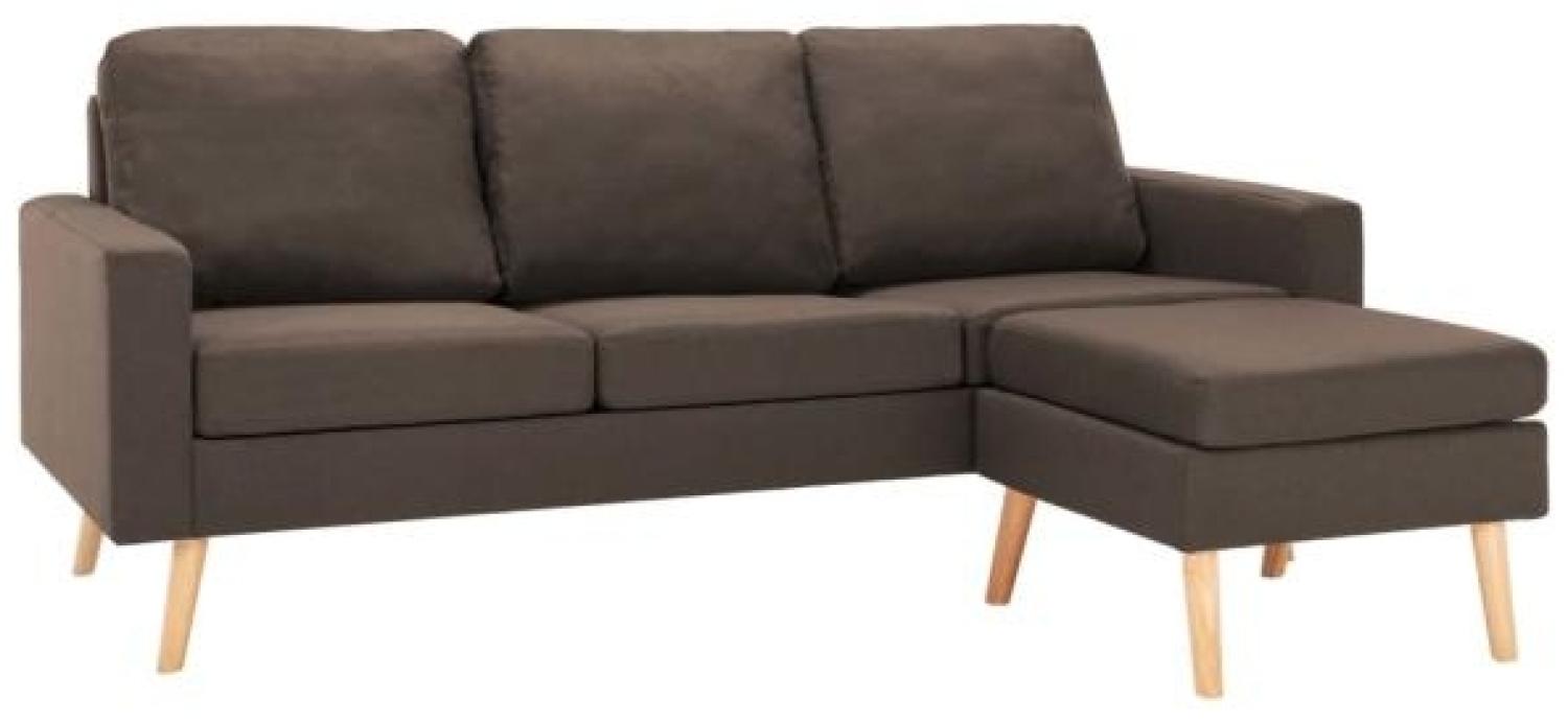 vidaXL 3-Sitzer-Sofa mit Hocker Braun Stoff 288725 Bild 1