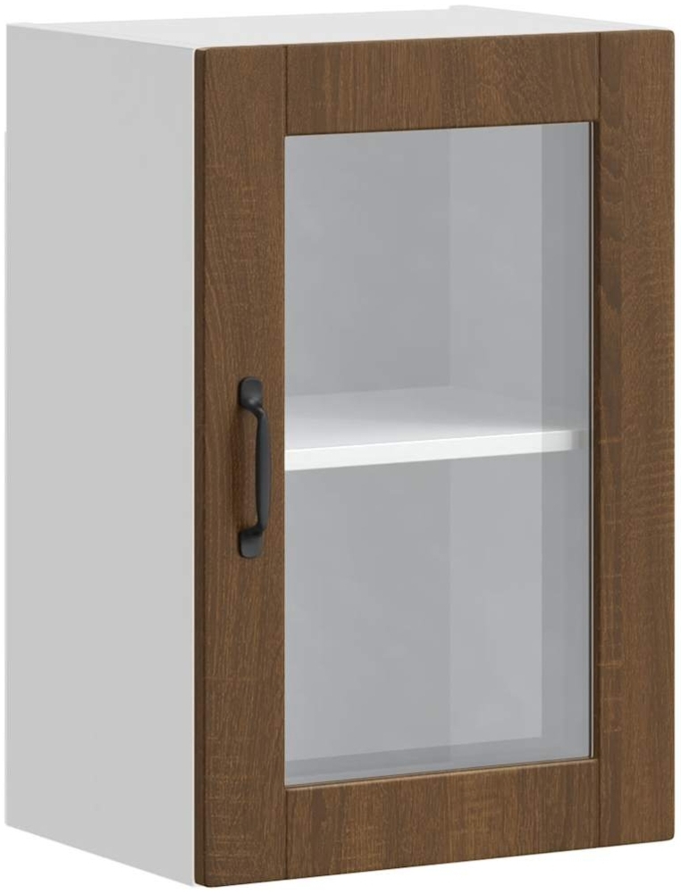 vidaXL Küchen-Hängeschrank mit Glastür Porto Braun Eichen-Optik 854014 Bild 1
