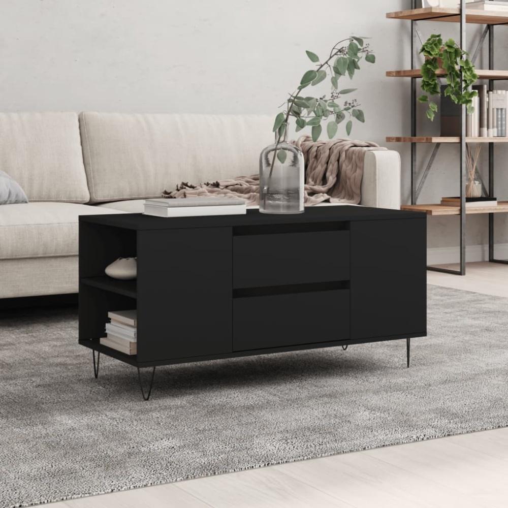 vidaXL Couchtisch Schwarz 102x44,5x50 cm Holzwerkstoff 830997 Bild 1