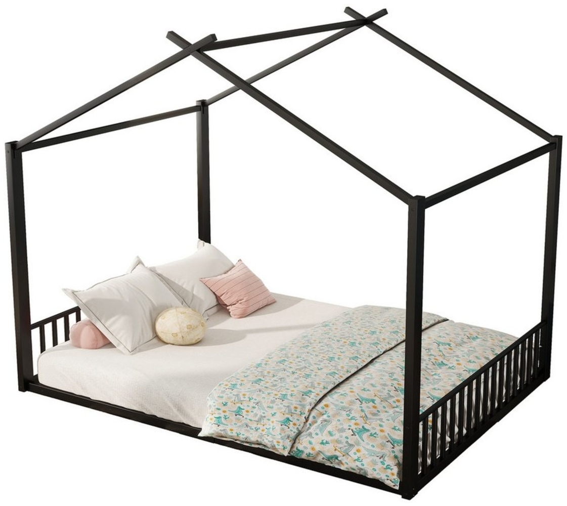 OKWISH Metallbett Kinderbett Flachbett, Eisenrahmenbett (140x200 cm), ohne Matratze Bild 1