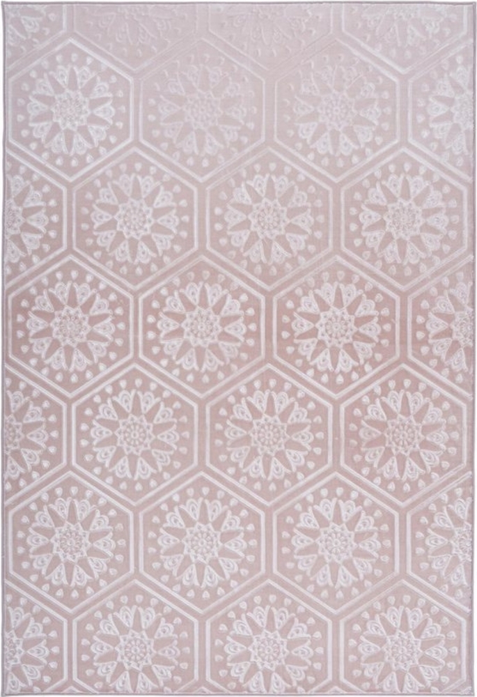 Qiyano Teppich Kurzflorteppich Mohala 100 Rosa 80 x 150 cm, rechteckig, Höhe: 0.7 mm Bild 1