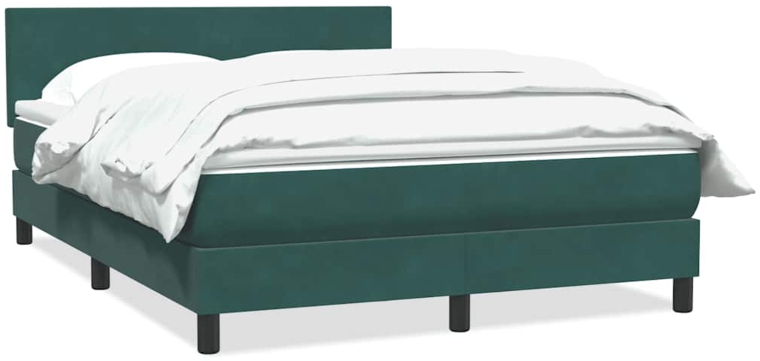 vidaXL Boxspringbett mit Matratze Dunkelgrün 140x210 cm Samt 3316020 Bild 1