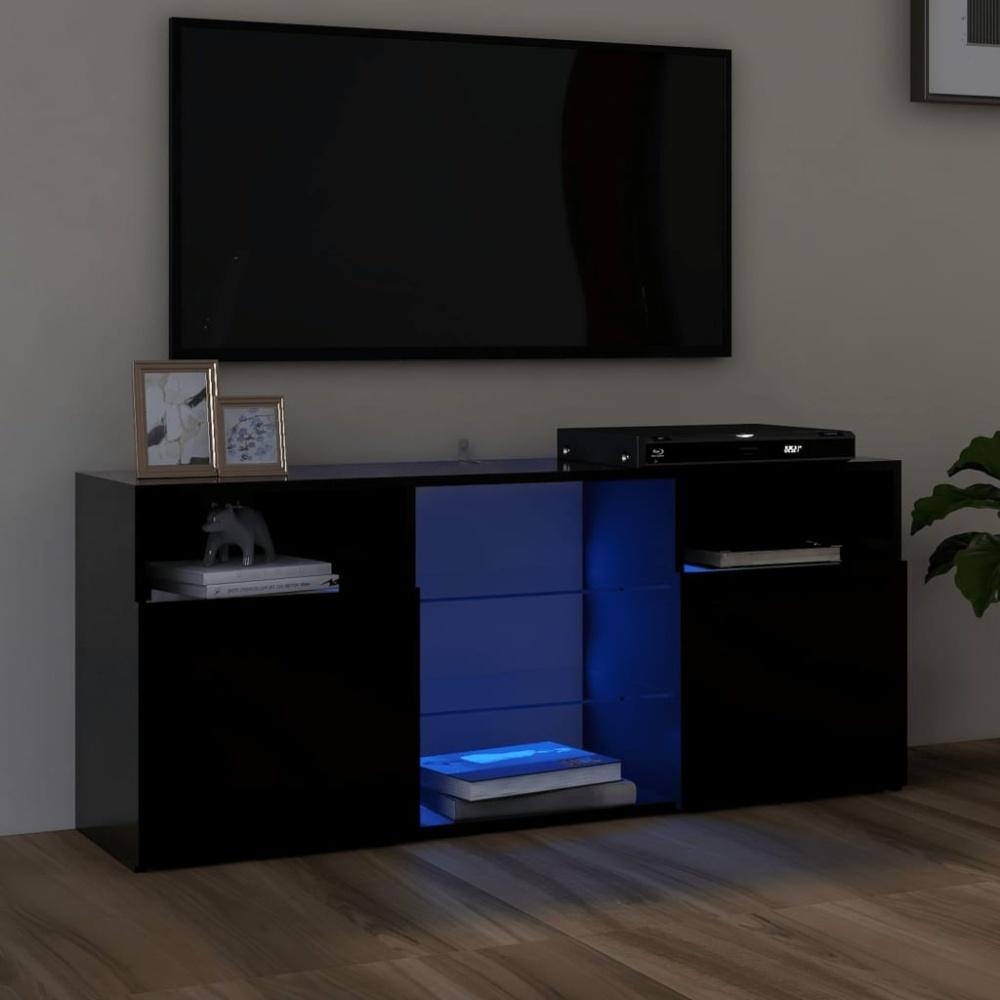 vidaXL TV-Schrank mit LED-Leuchten Schwarz 120x30x50 cm 804302 Bild 1