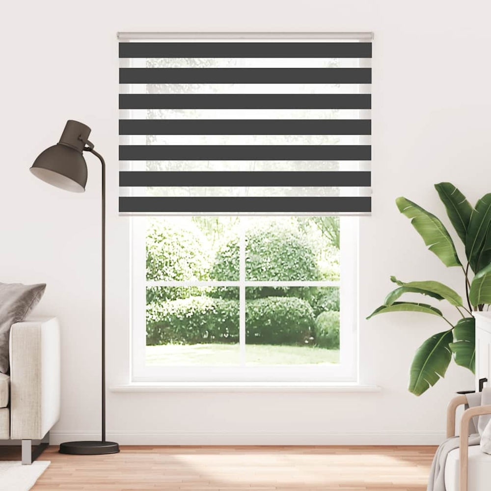 vidaXL Zebrarollo Schwarz 160x200 cm Stoffbreite 155,9 cm Polyester 4014273 Bild 1