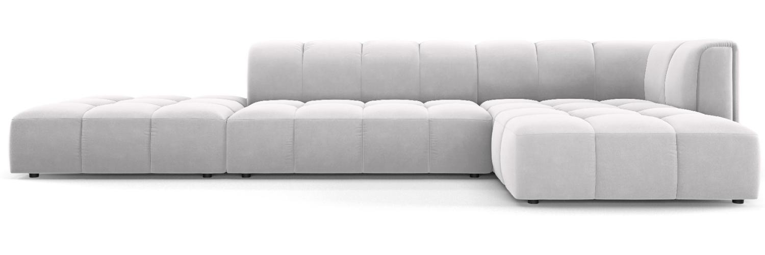 Micadoni Modulares Ecksofa Serena 5-Sitzer, offene Seite, Samtstoff Beige, Silber, Rechts Bild 1