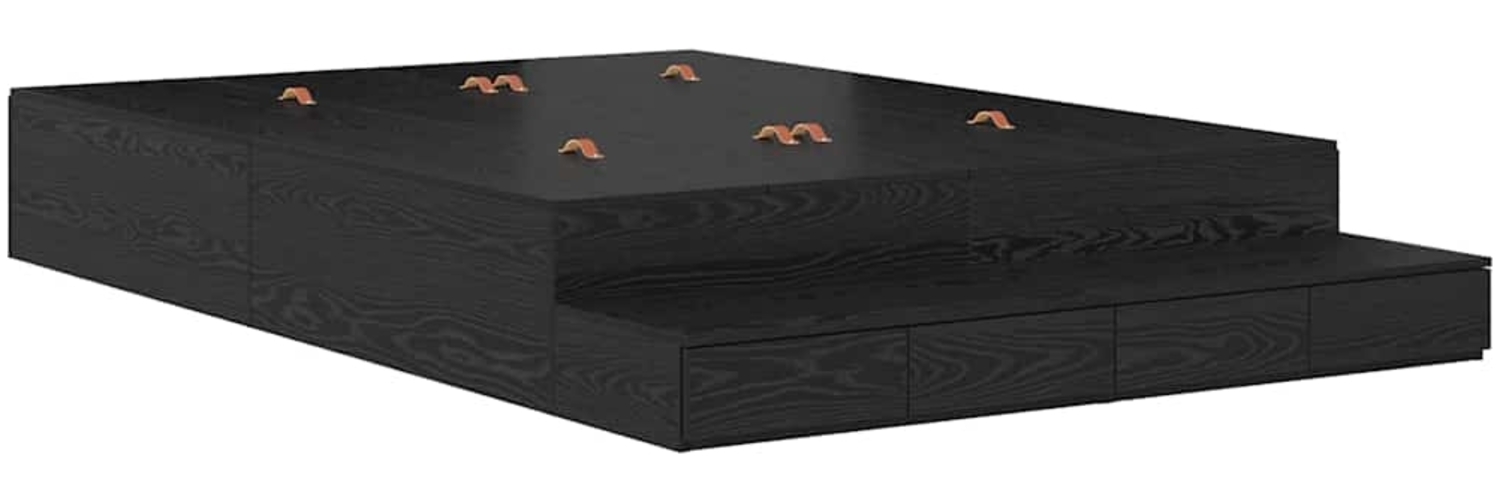 vidaXL Aufbewahrungsbettgestell Schwarz Eichen-Optik 160 cm 3335654 Bild 1