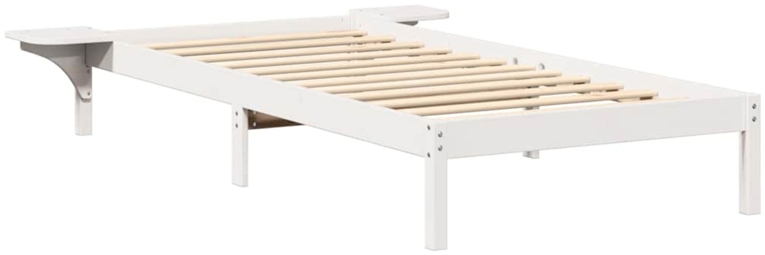 vidaXL Bettrahmen Weiß 100 x 200 cm Massives Kiefernholz 873203 Bild 1
