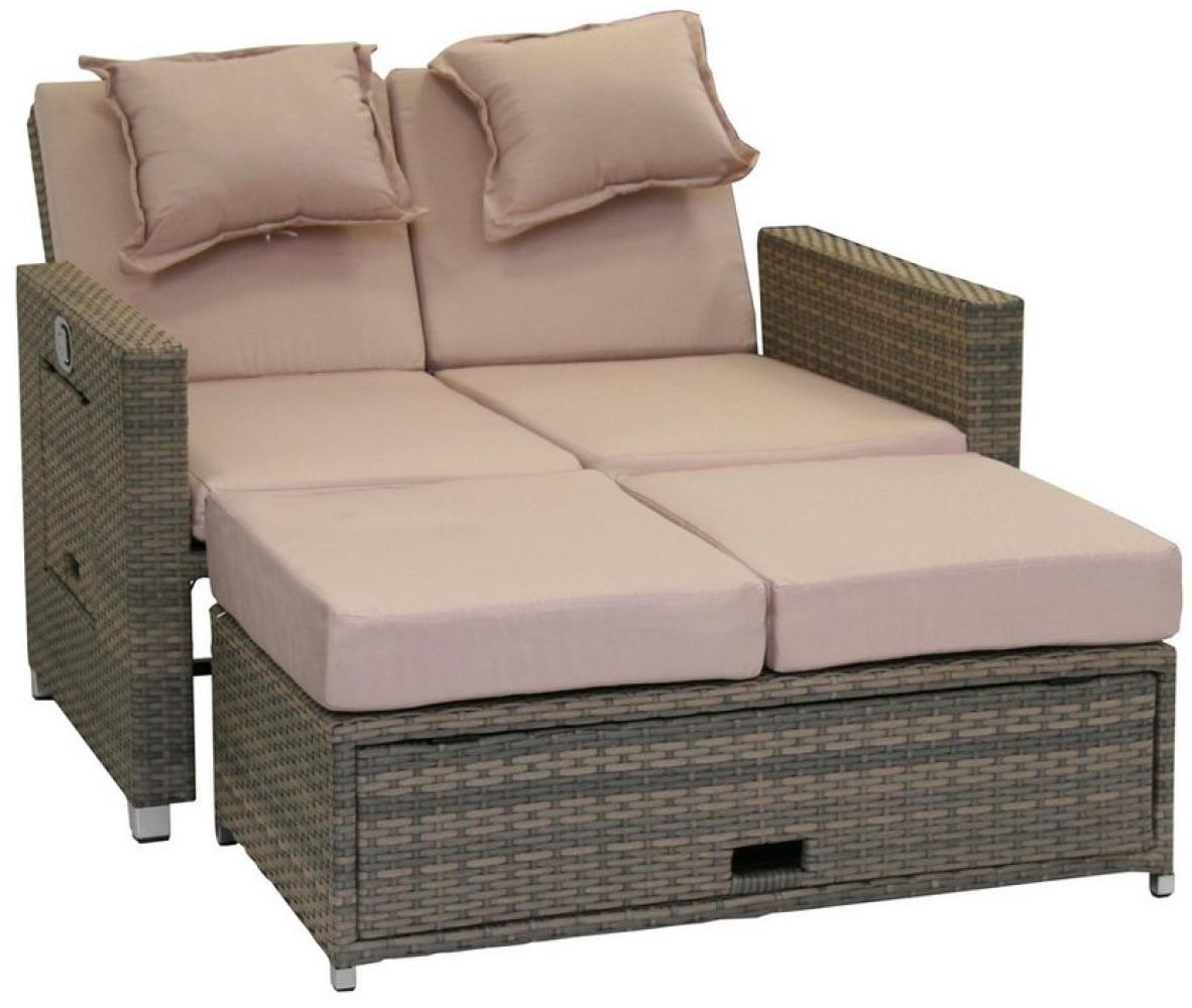 greemotion Rattan-Lounge Bahia Twin, Sofa & Bett aus Polyrattan, 2er Garten-Sofa ca. 118x99x86 cm Bild 1