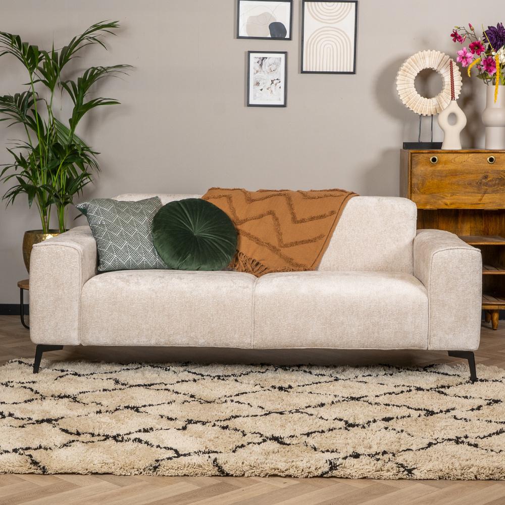 Bronx71 Design Sofa Vegas 2,5-Sitzer Chenille weiß/beige Bild 1