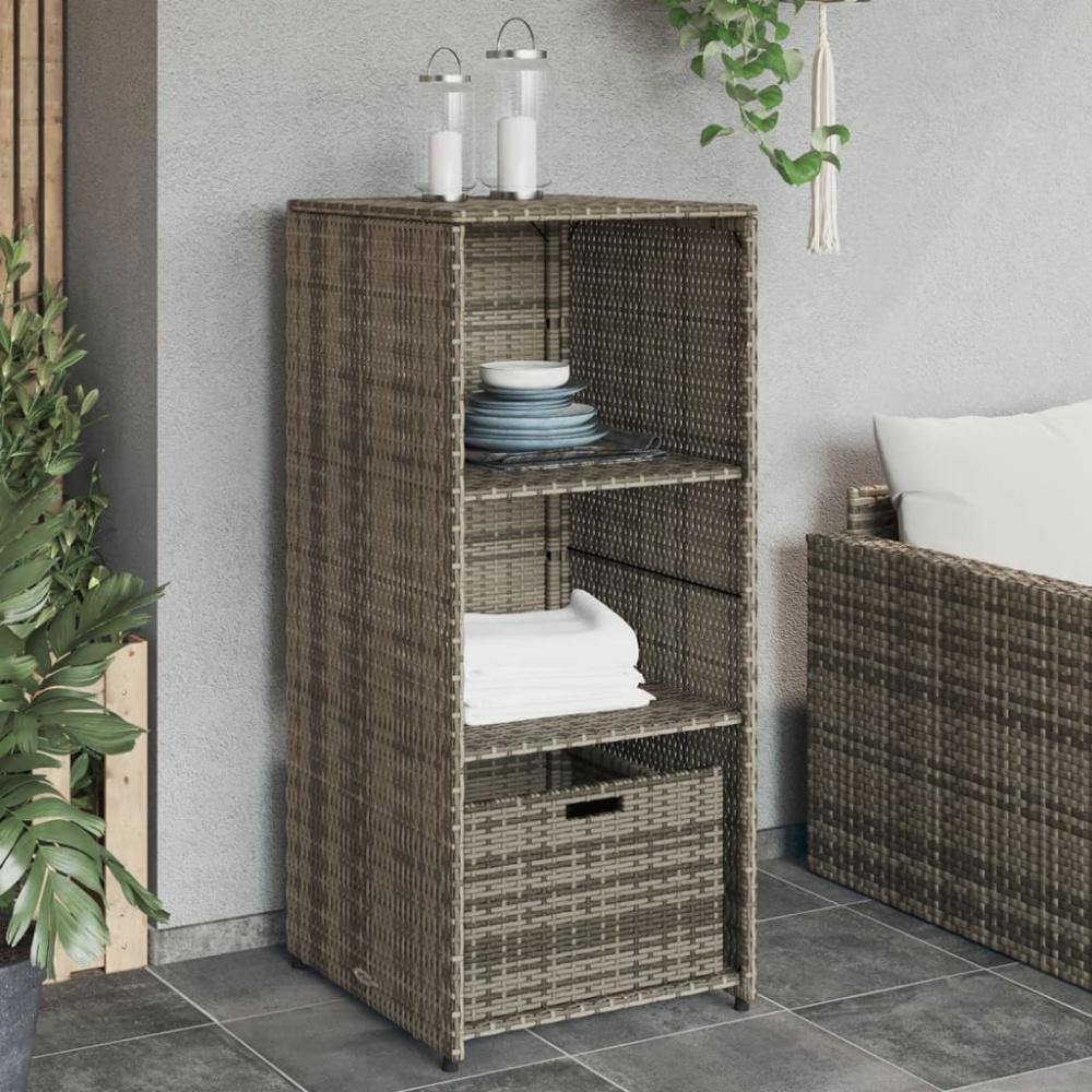 vidaXL Gartenschrank Grau 50x55x115 cm Poly Rattan Grau Bild 1