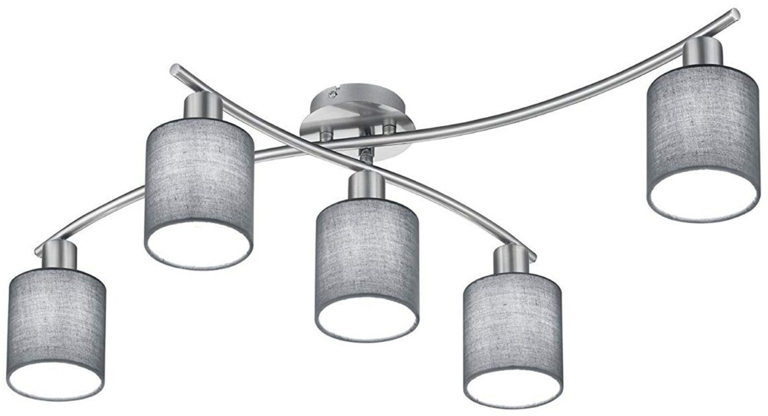 TRIO Leuchten LED Deckenleuchte, Dimmfunktion, LED wechselbar, Warmweiß, Groß-e Design-klassiker Stoff-lampe über-n Esstisch-lampe, Breite 80cm Bild 1