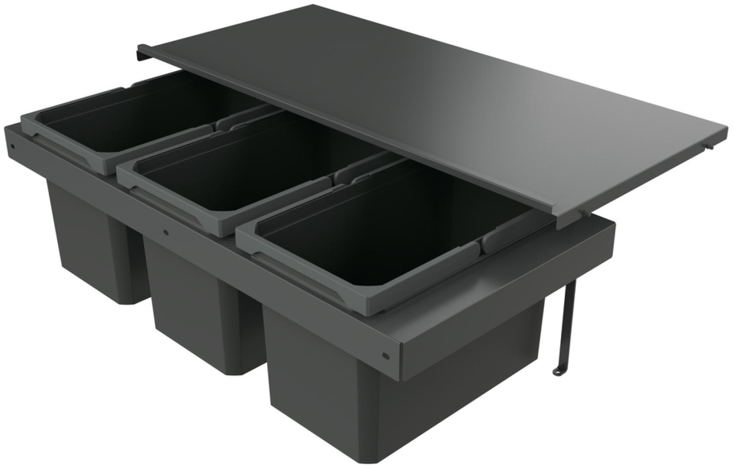 Naber 8013396 Abfallsammler Cox Stand-UP® 280 S/900-3, anthrazit, 48 (3x16) Liter / 90 cm Schrankbreite Bild 1