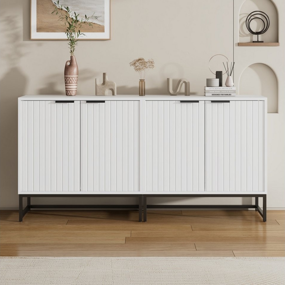 Flieks Sideboard (160 x 40 x 80,5 cm, 2 St), 2er Set Schrank Kommode mit 2 Türen Anrichte Wohnzimmer Bild 1