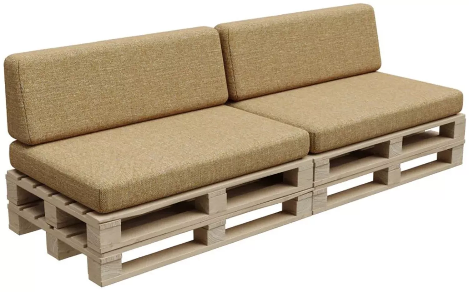 Gutekissen®, Palettenkissen, Palletenpolster, Gartenkissen, Palettenauflagen, Sofa, Kissen, Polster, Auflagen Indoor Outdoor PFBG (2X Set (120x80 + 120x35), Honig) Bild 1