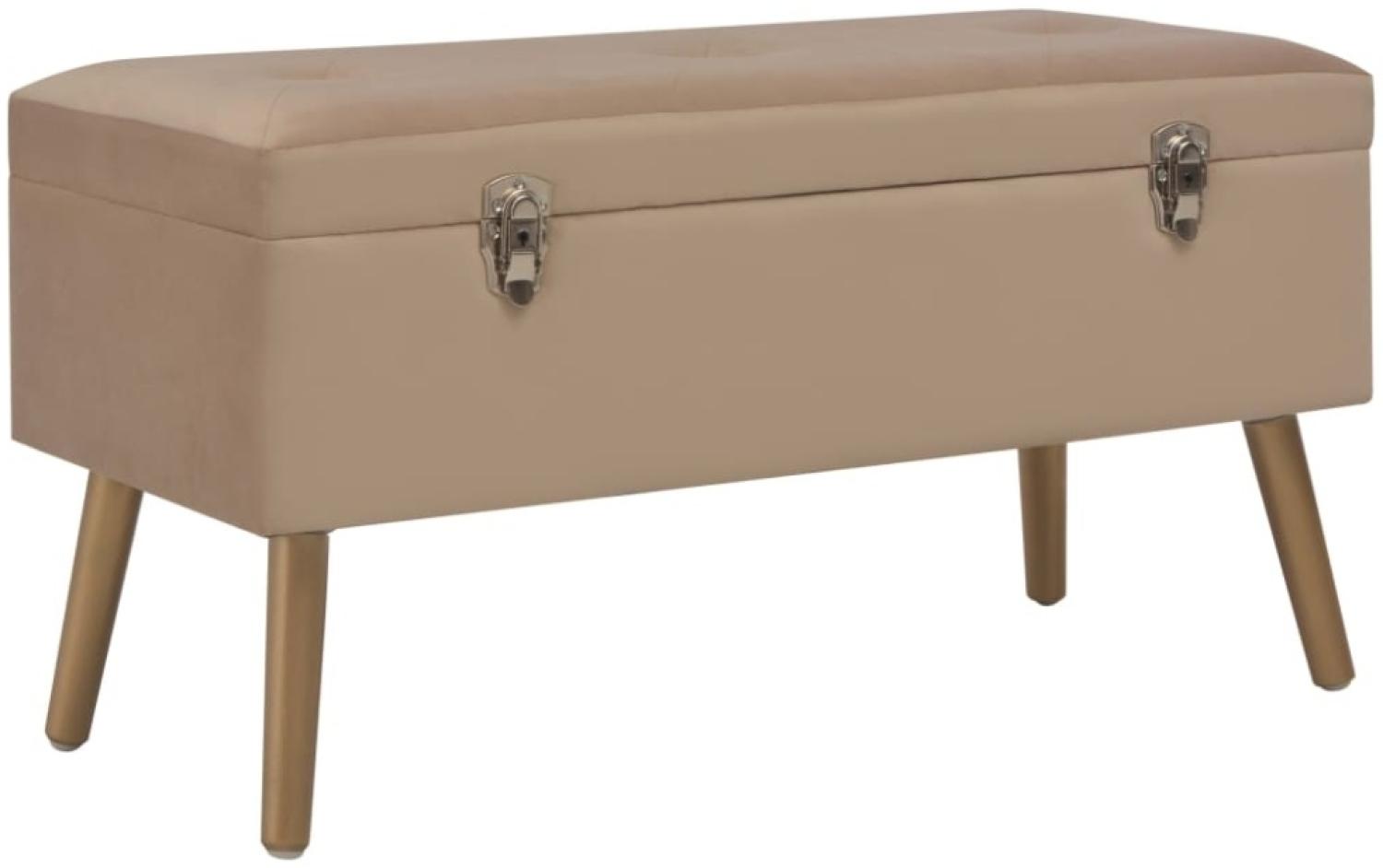 vidaXL Bank mit Stauraum 80 cm Beige Samt 329933 Bild 1