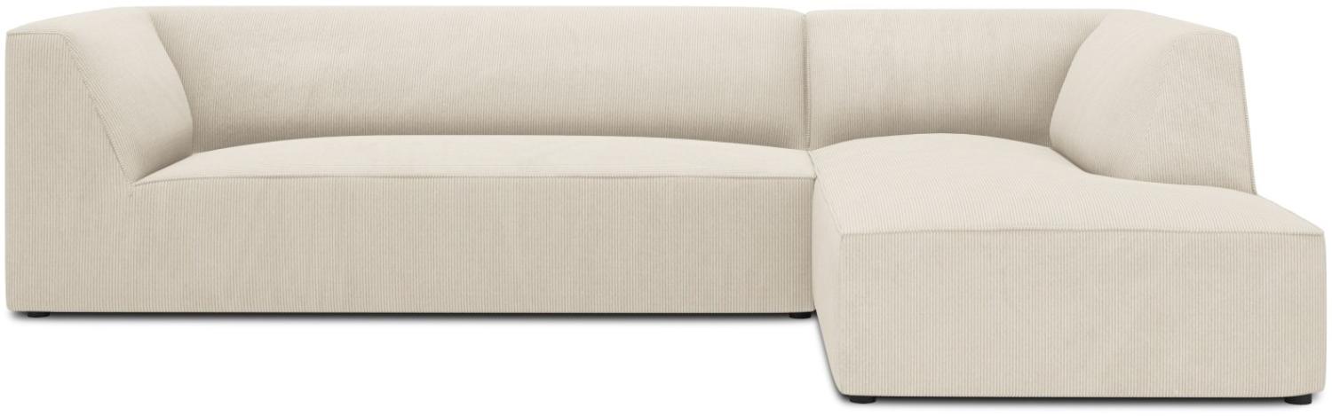 Micadoni 4-Sitzer Modular Ecke rechts Sofa Ruby | Bezug Light Beige | Beinfarbe Black Plastic Bild 1