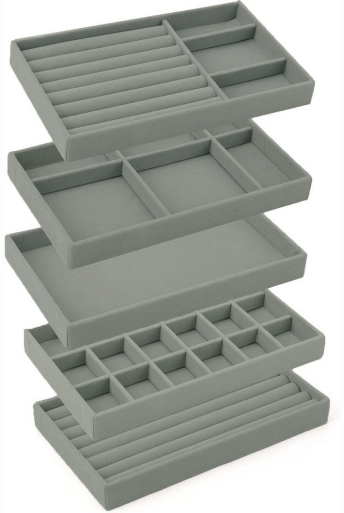 Coonoor Aufbewahrungsbox Schmucktablett, Schmuckorganisierer, Schmuckaufbewahrungsbox (5 St), Einlage für Schubladen, Stapelbar für Präsentation und Ordnung Bild 1