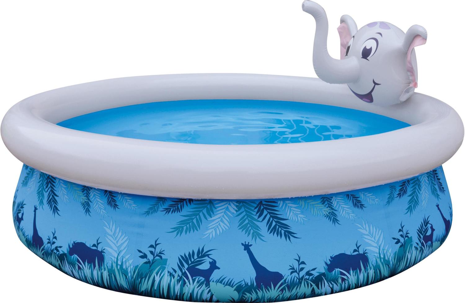 SunClub Planschbecken 3D Wassersprühender Elefant Pool Ø 205 x 47 cm Bild 1