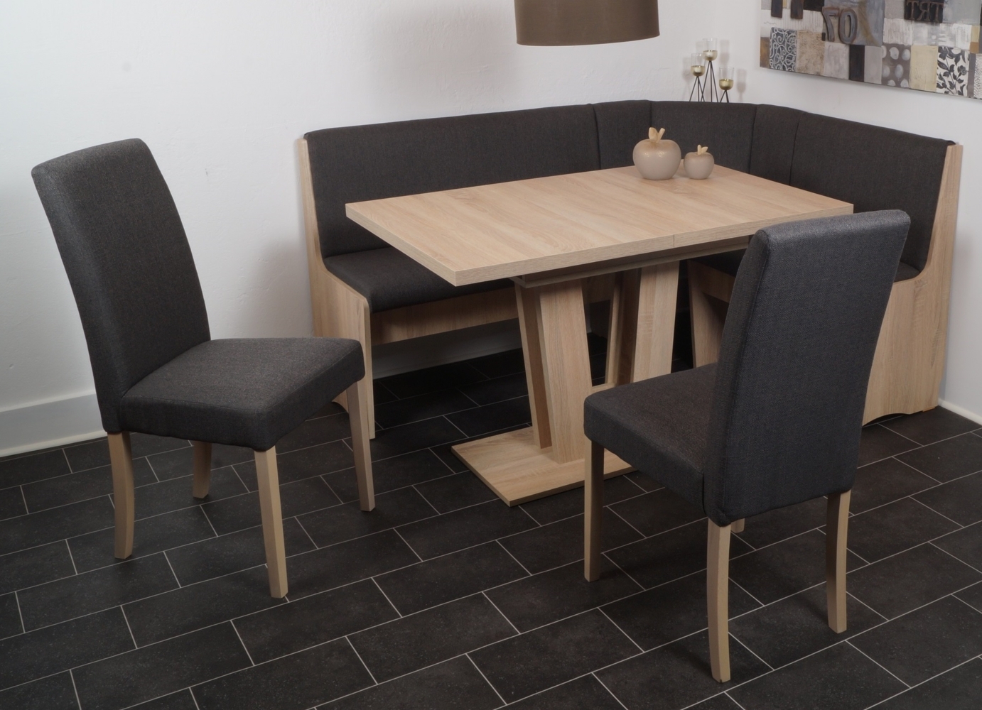 Eckbank Eckbankgruppe DUISBURG mit Säulentisch Varese Sonoma ausziehbar Bild 1