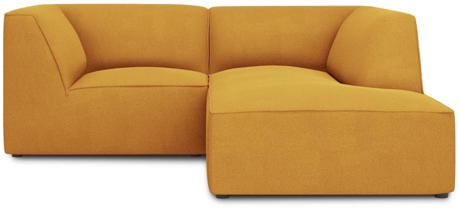 Micadoni 3-Sitzer Modular Ecke rechts Sofa Ruby | Bezug Yellow | Beinfarbe Black Plastic Bild 1