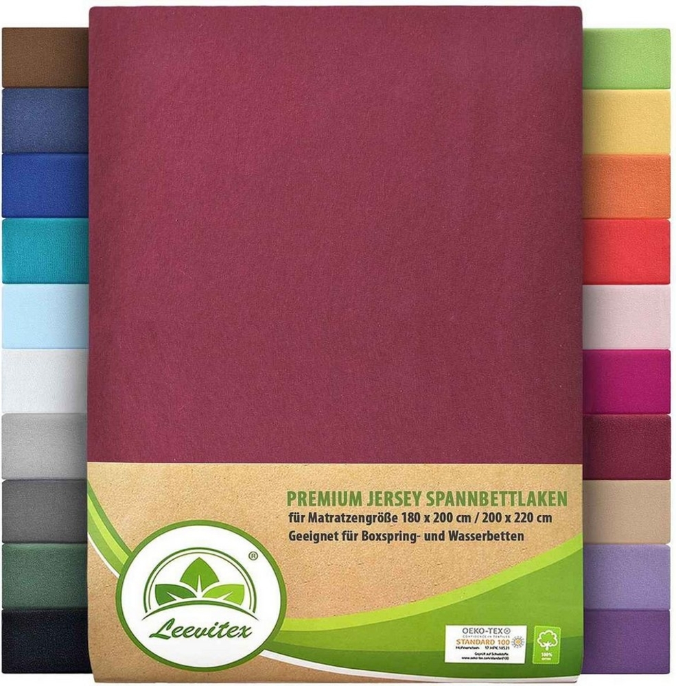 leevitex® Spannbettlaken Premium 195, Gummizug: Rundum, blickdicht, Anti-Pilling, 97% Baumwolle, 3% Elasthan, 40 cm Steg Bild 1