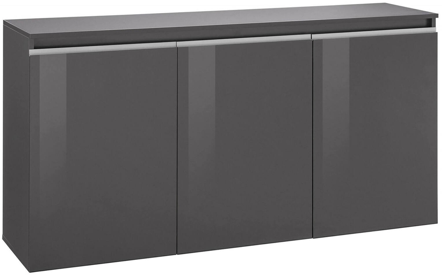 Dmora Kommode Andesina, 3-türiges Küchen-Sideboard, Wohnzimmer-Buffet, 100 % Made in Italy, 150 x 40 x 81 cm, glänzendes Anthrazit, Bild 1