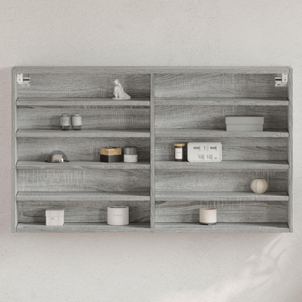 vidaXL Vitrinenschrank Grau Sonoma 100x15x58 cm Holzwerkstoff 847931 Bild 1