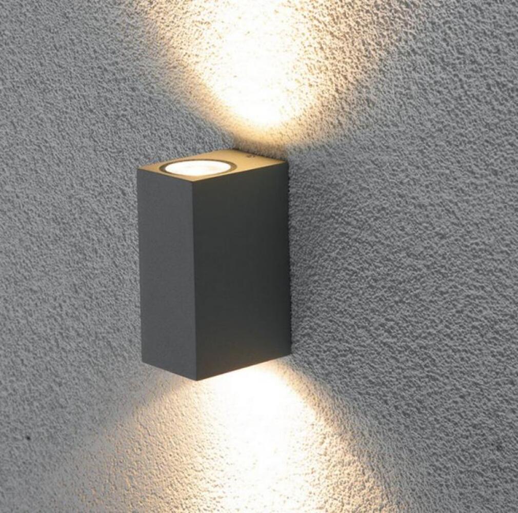EVN rechteckige Wandleuchte anthrazit IP44 up&down Licht Bild 1