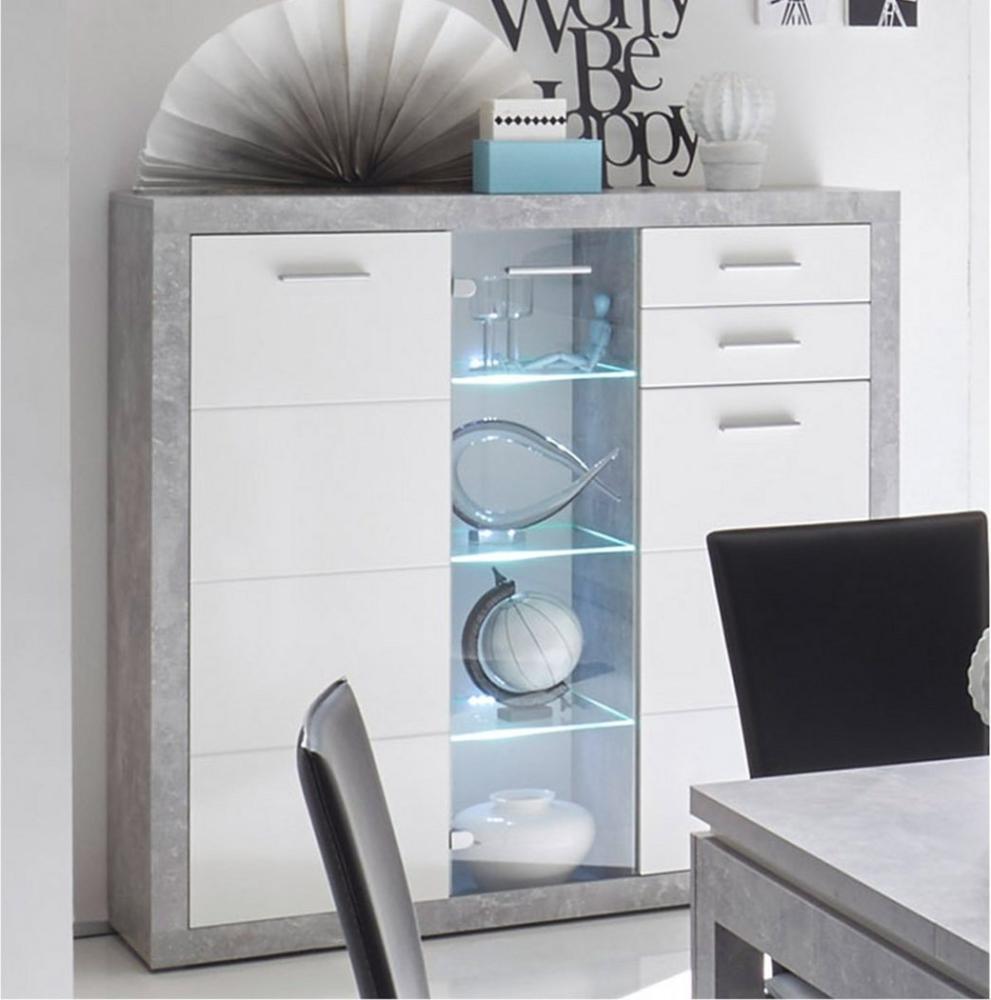 Highboard >Rio de Janeiro< in Beton aus Glas - 137x134x37cm (BxHxT) Bild 1