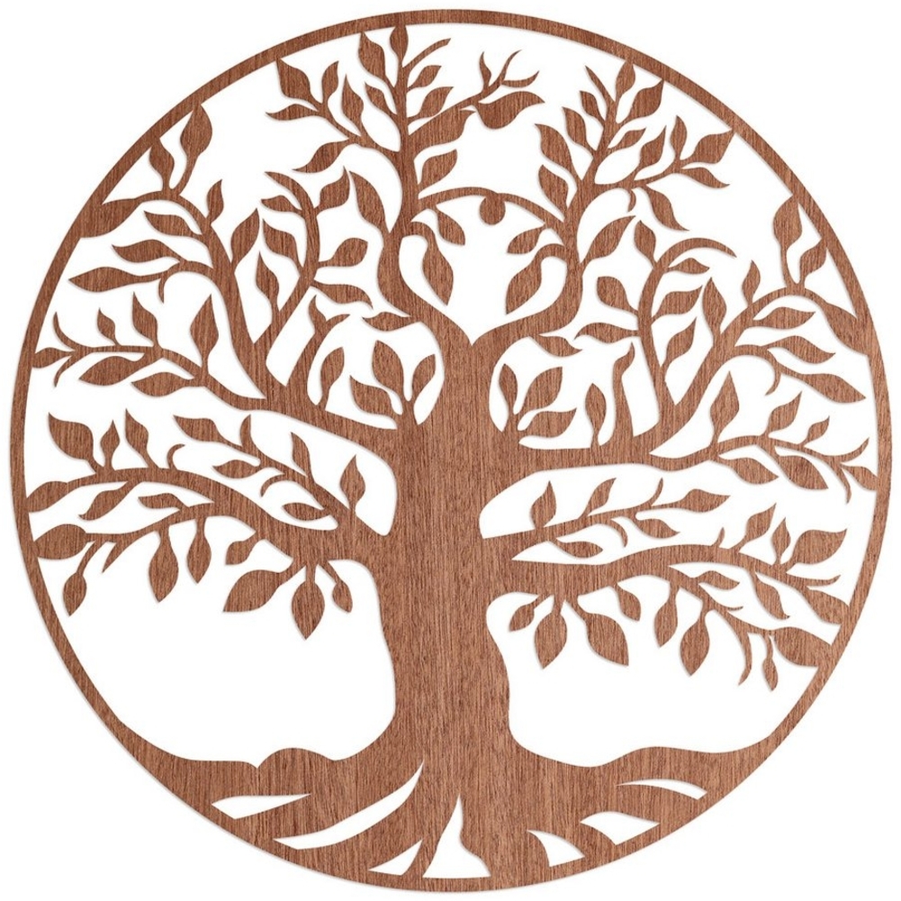 WANDStyle Wanddekoobjekt "Baum des Lebens" aus Holz, Mahagoni-Furnier Bild 1