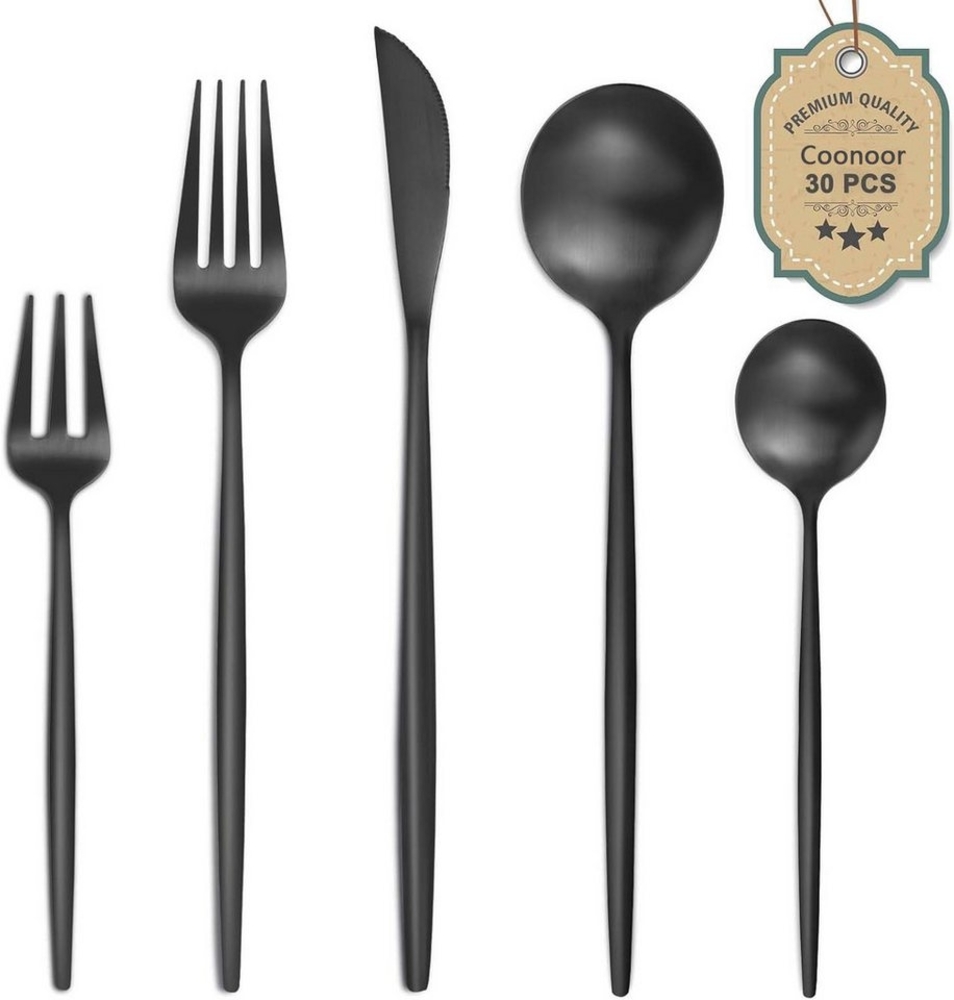 Coonoor Besteck-Set für 6 Personen, 30 teilig Essbesteck Set inkl. Messer, Gabel, Löffel (30-tlg), Edelstahl, Besteck Edelstahl, Spülmaschinenfest Bild 1