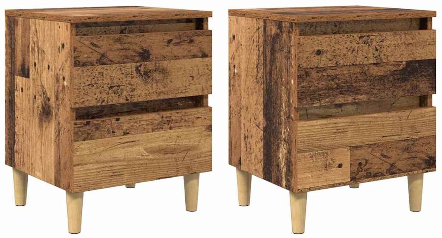 vidaXL Bettschränke 2 pcs Altholz 40 x 35 x 50 cm Holzwerkstoff 885669 Bild 1
